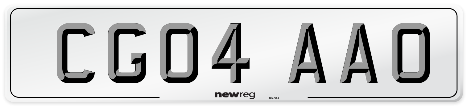 CG04 AAO Number Plate from New Reg